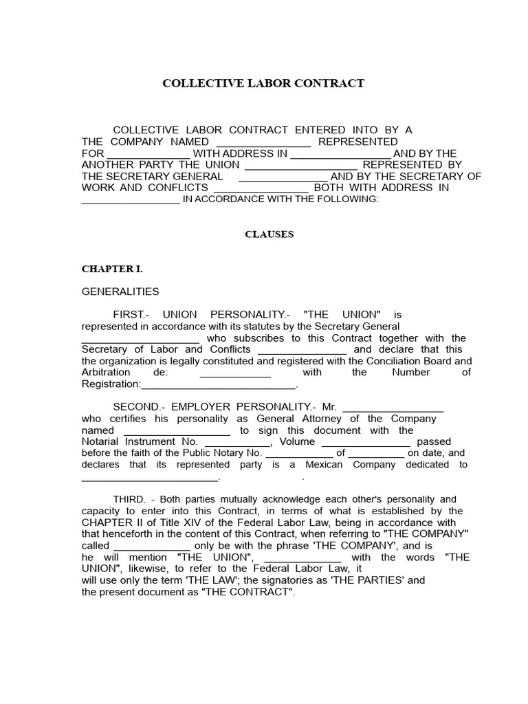 Collective Labor Agreement | PDF | Employment | Working Time
