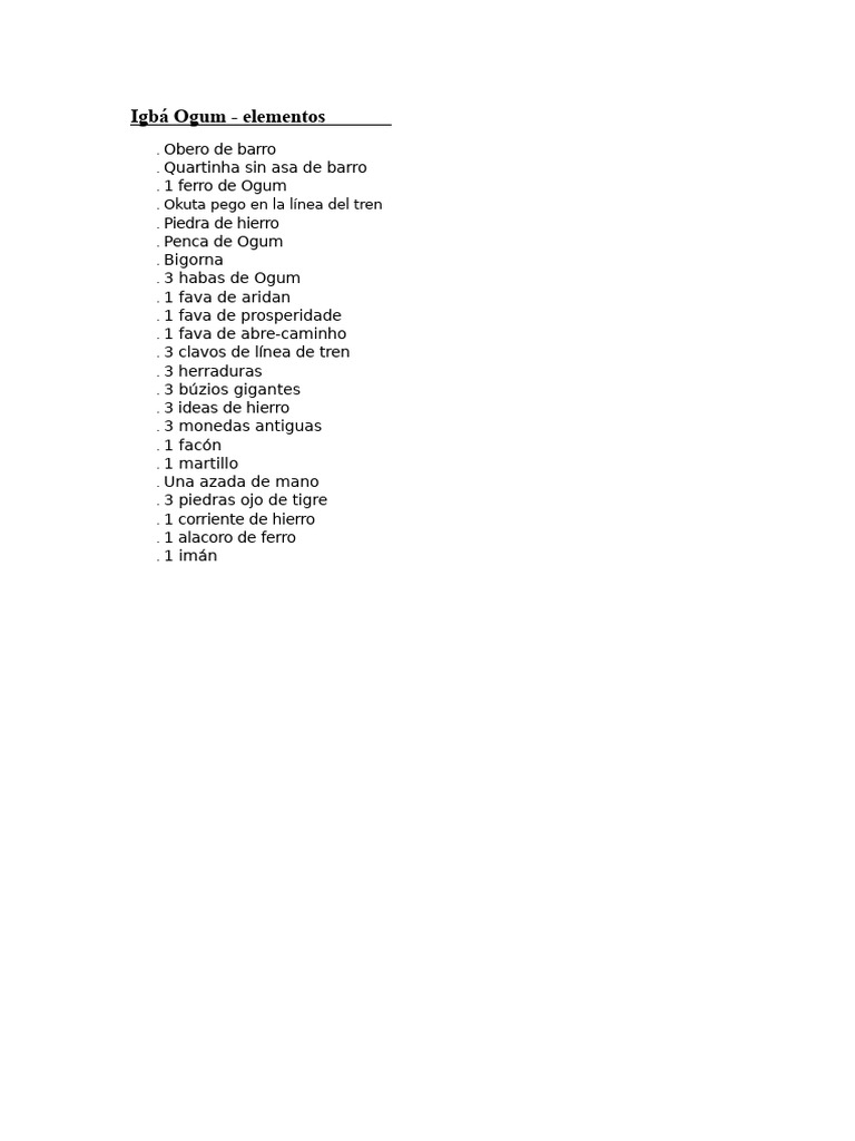 Igbá Ogum | PDF