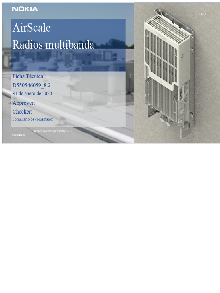 Ficha Técnica de AirScale RRH 8T8R B66a/2 | PDF | Electricidad ...