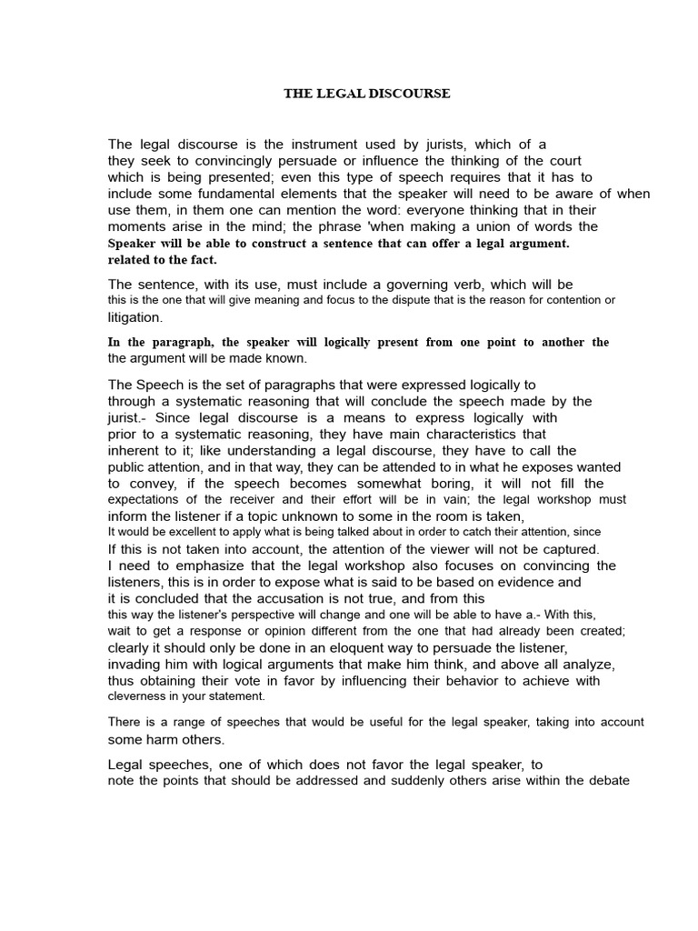 Understanding Legal Discourse Techniques | PDF | Rhetoric | Knowledge