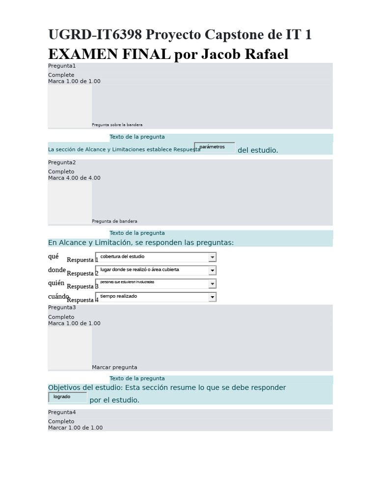 Examen Final Proyecto Capstone IT 1 | PDF | Validez (Estadísticas ...