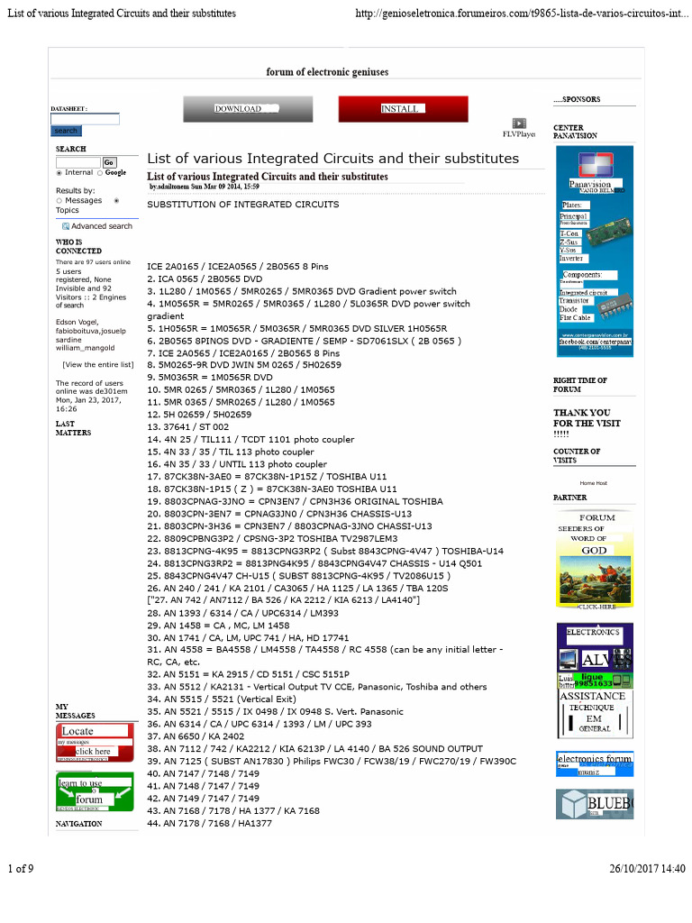 Integrated Circuits and Substitutes List | PDF | Electrical Circuits ...