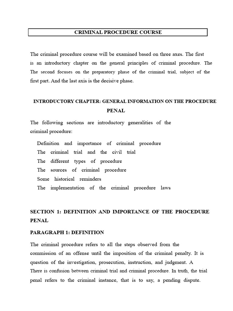 Criminal Procedure Course | PDF | Prosecutor | Witness