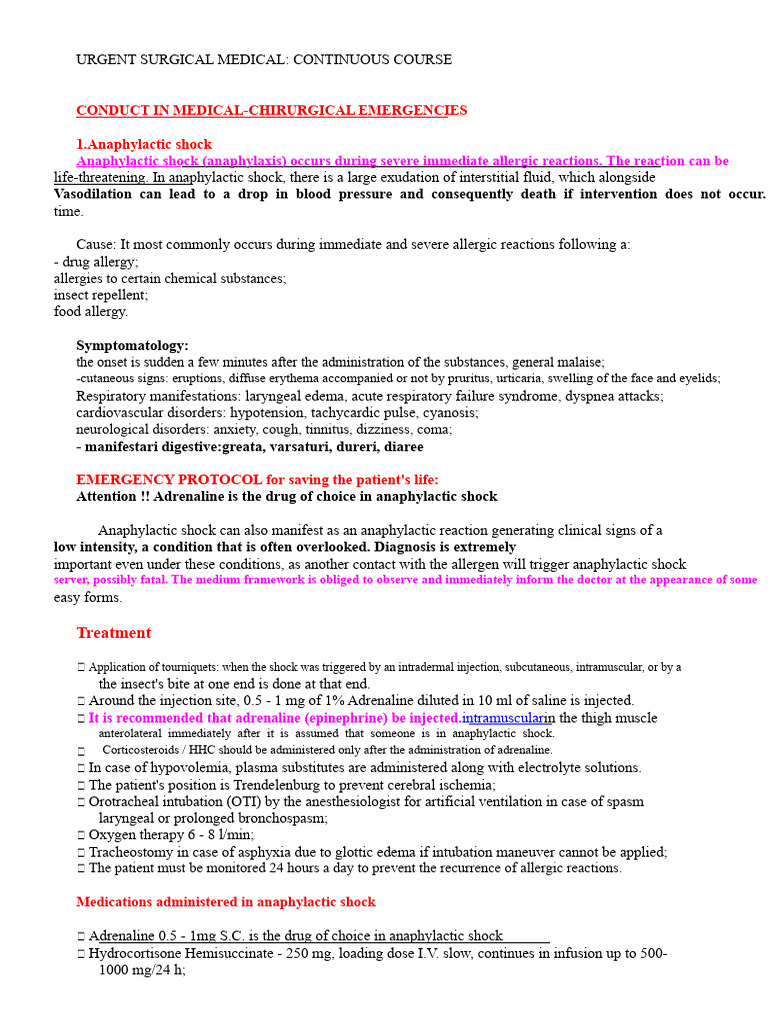 Emergency Protocols for Shock Management | PDF | Shock (Circulatory ...