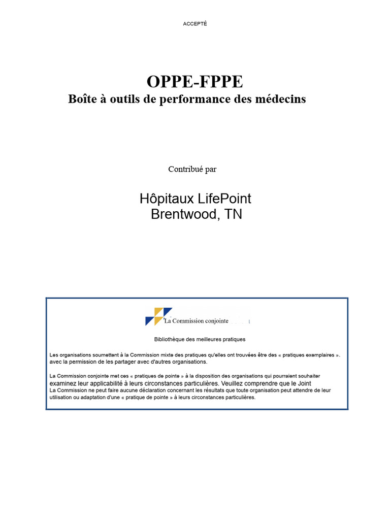 Outil de performance des médecins LifePoint | PDF | Professionnel de la ...