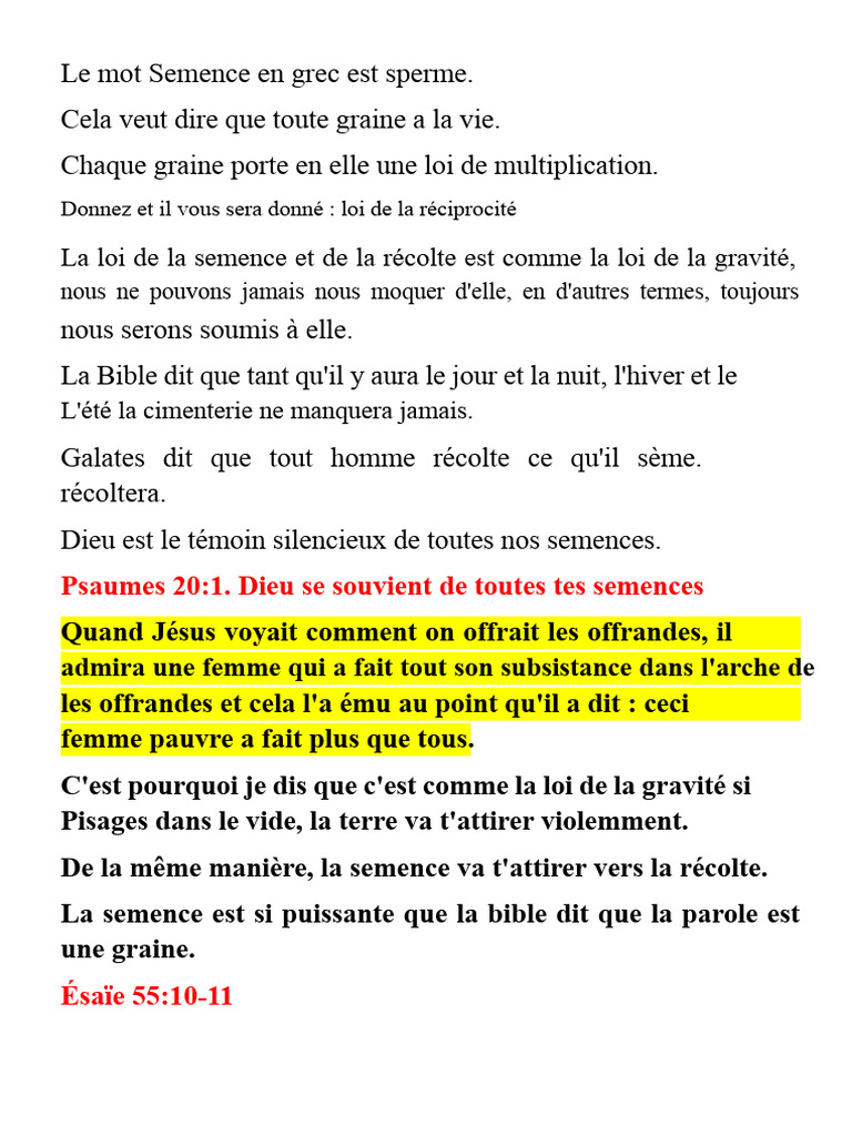 La puissance de la semence divine | PDF | Dieu | Âme