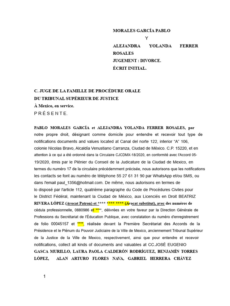 Demande de divorce et liquidation des biens | PDF | Divorce | Mariage
