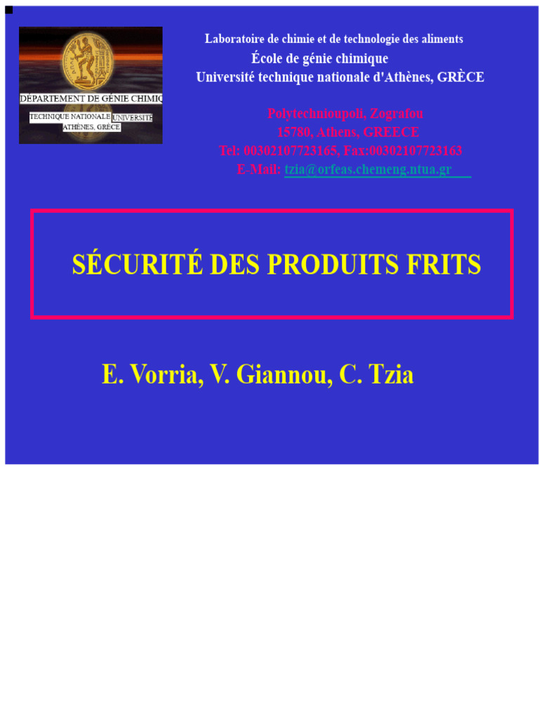 Sécurité des aliments frits et HACCP | PDF