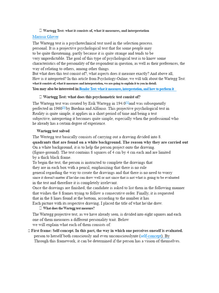 Wartegg Test | PDF | Attitude (Psychology) | Self Concept