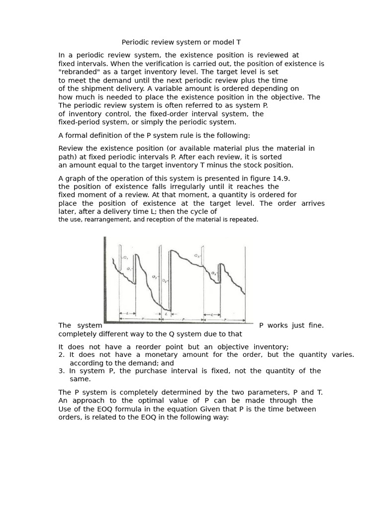 Periodic Review System or t Model | PDF | Inventory | Applied Mathematics