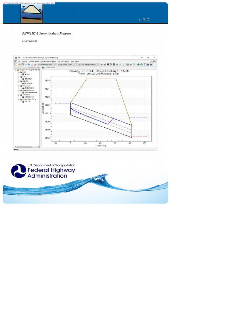 HY-8 Sewer Analysis Program Manual | PDF | Menu (Computing) | Storm Drain