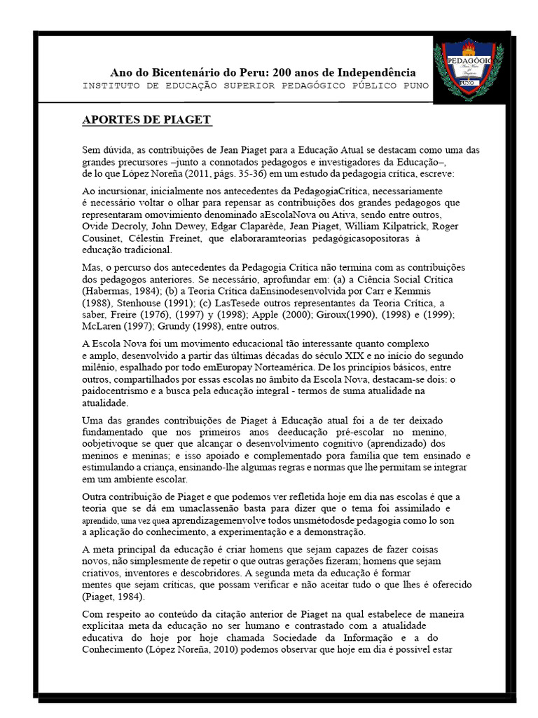 Contribuições de Piaget e Vygotsky na Educação | PDF | Pedagogia ...