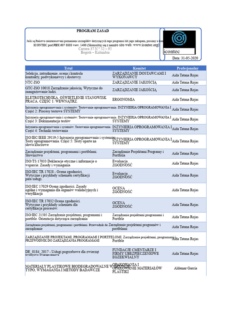 Program Norm ICONTEC | PDF