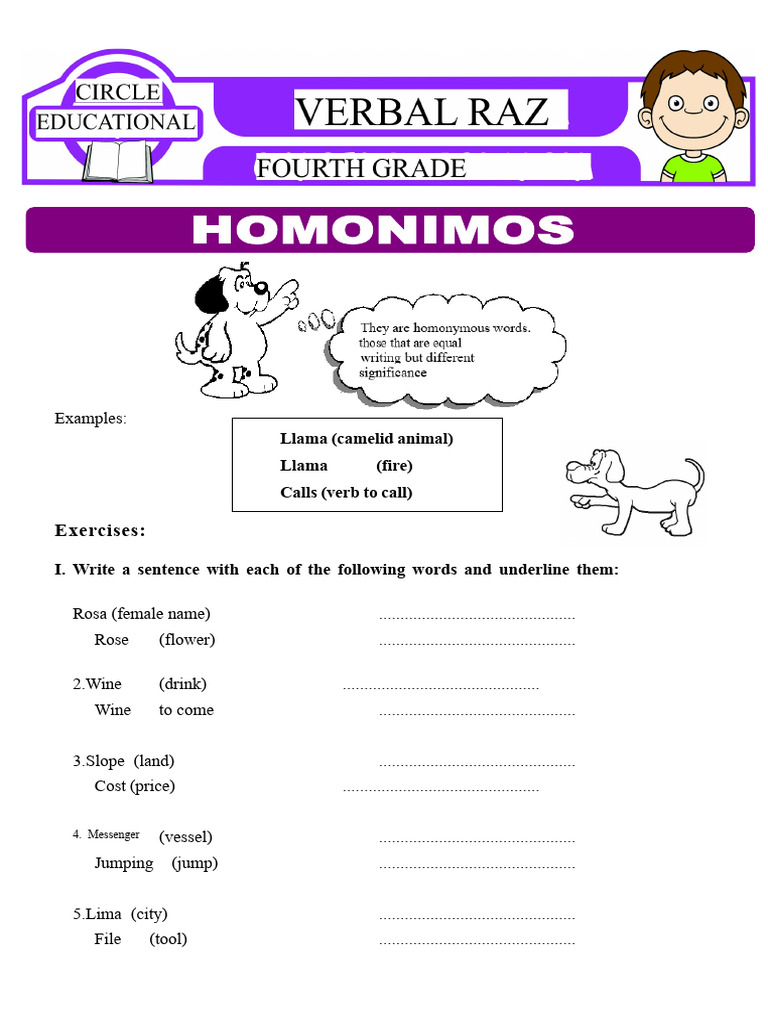 Homonymous Words Exercises Guide | PDF