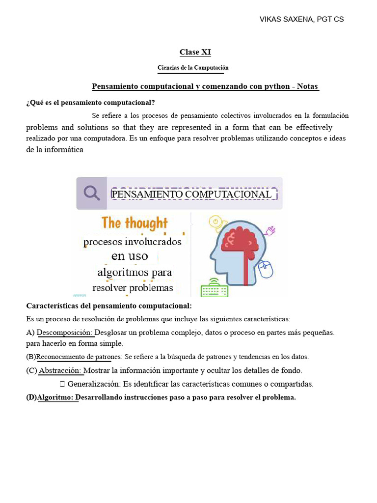 11ciencias de La Computación - Pensamiento Computacional y Comenzando ...