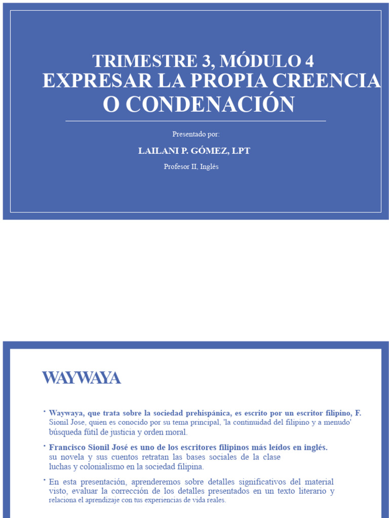Trimestre 3, Módulo 4 WAYWAYA | PDF