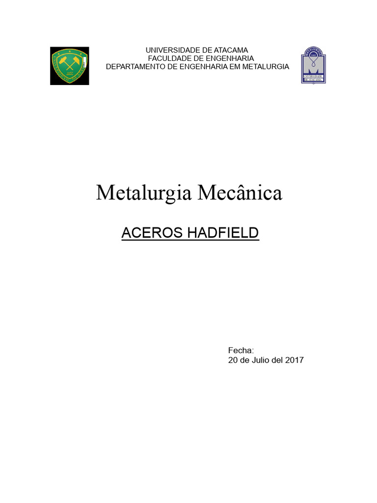 Propriedades e Aplicações dos Aços Hadfield | PDF | Aço | Vestir-se