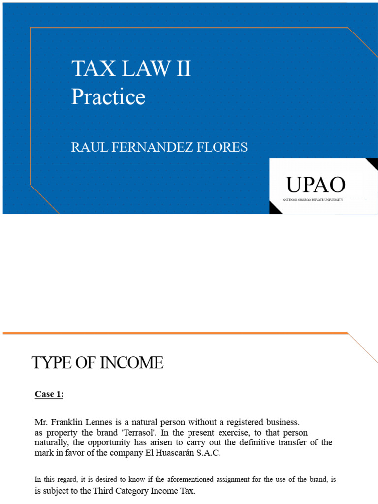 Tax Law II: Income Tax Cases Explained | PDF