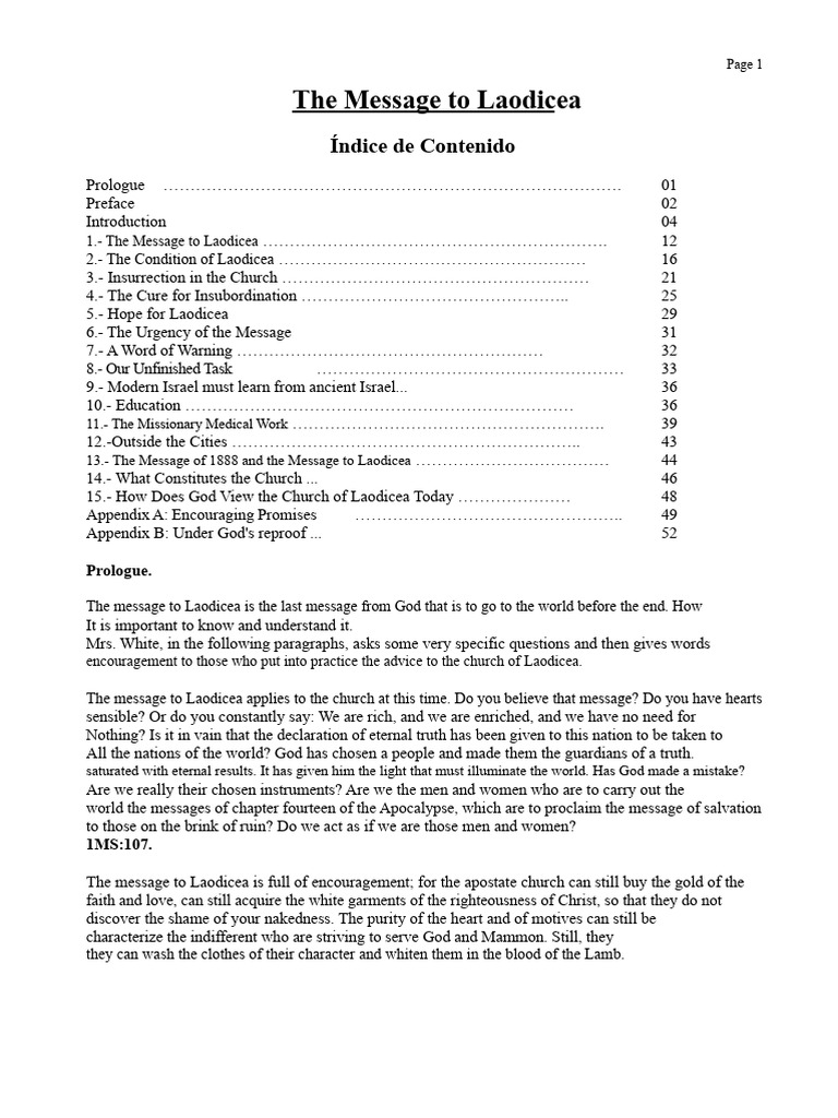 Understanding the Laodicean Message | PDF | Jesus | Elijah