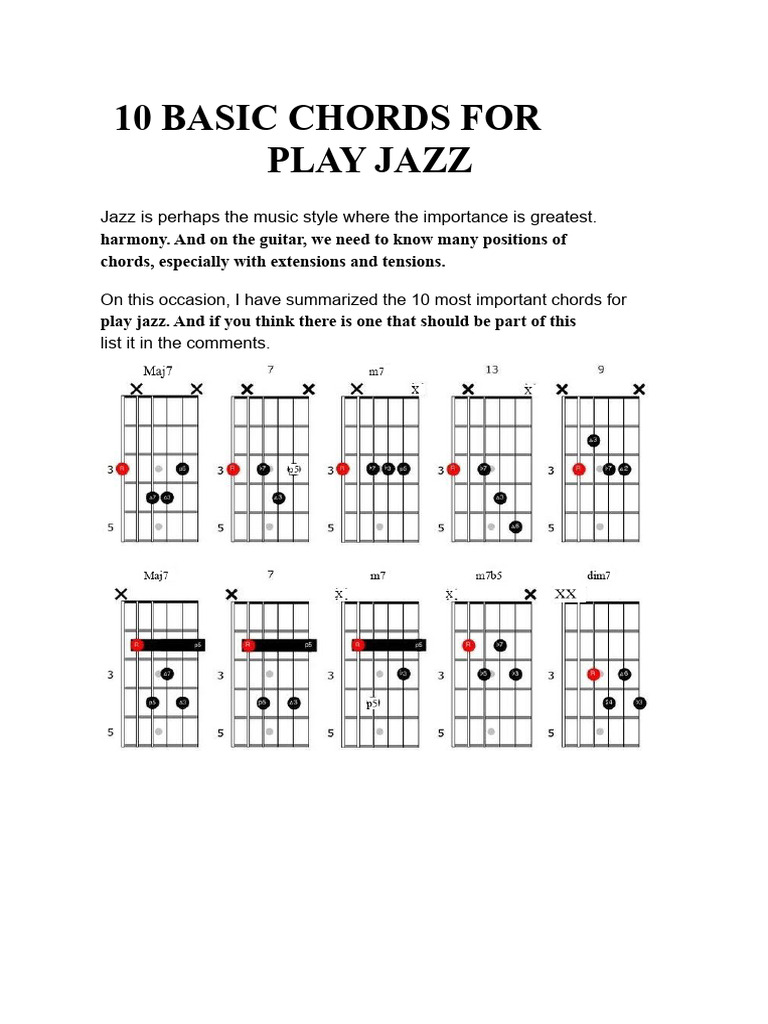 Essential Jazz Guitar Chords Guide | PDF
