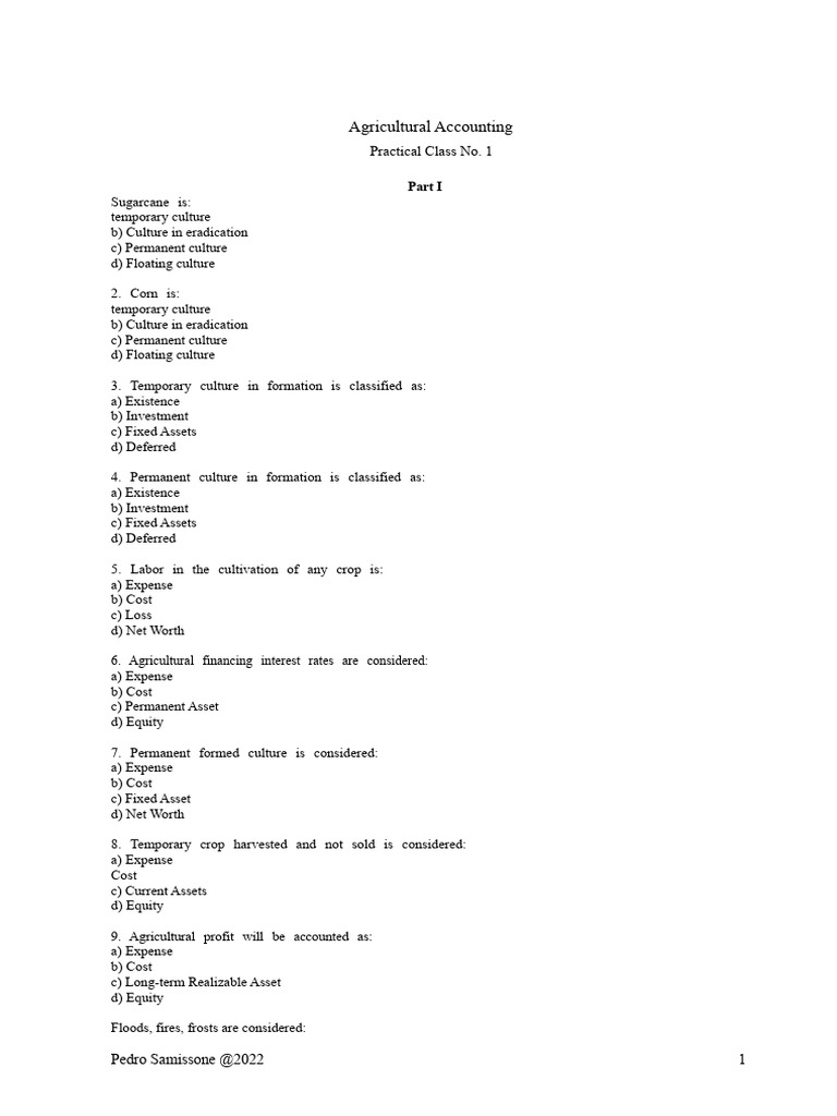 Agricultural Accounting Practices Explained | PDF | Expense | Balance Sheet