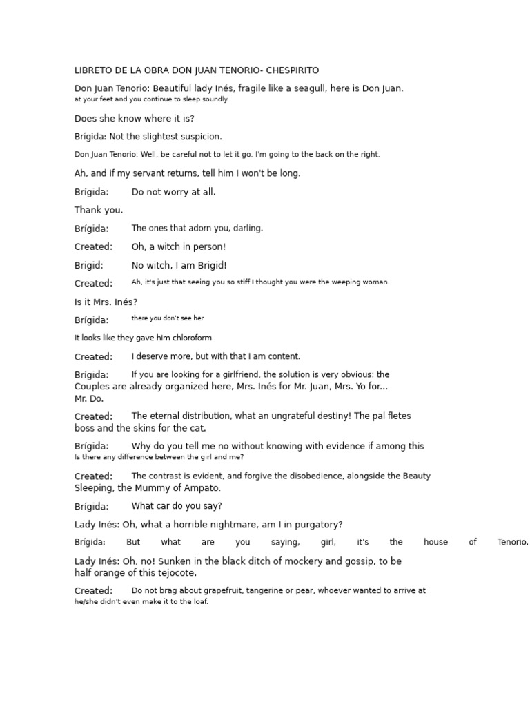 Script of The Play Don Juan Tenorio | PDF | Plays Based On European ...