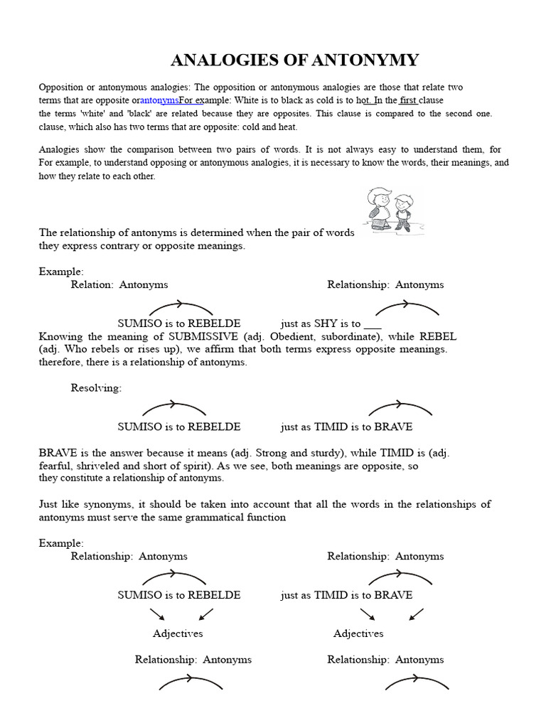 Antonymous Analogies Explained | PDF | Grammar | Linguistics