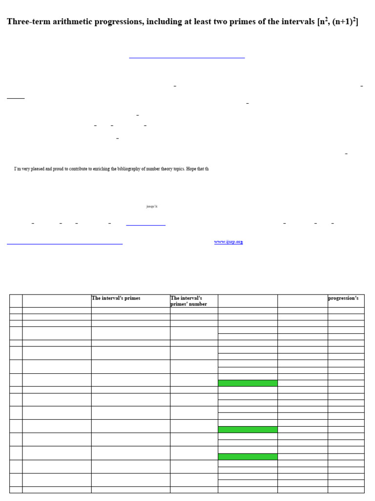 Three-Term Arithmetic Progressions with Primes | PDF | Prime Number ...