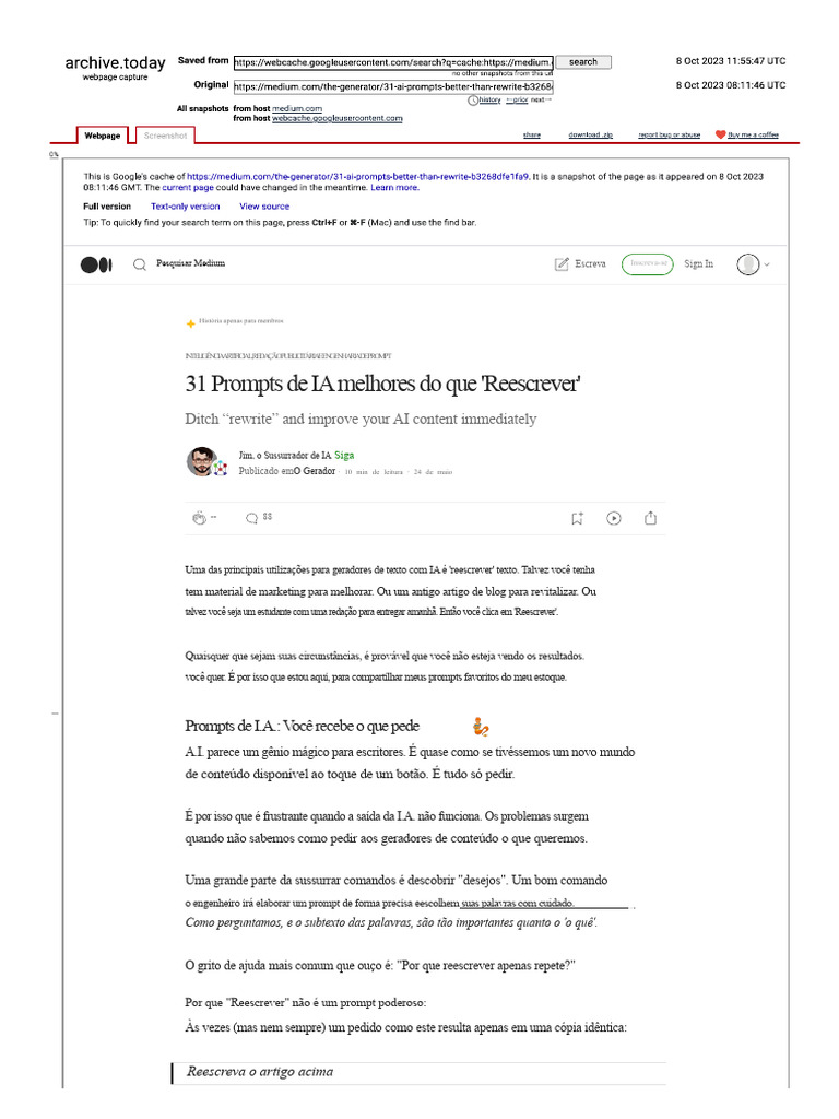 31 Prompts de IA para Redação Eficaz | PDF | Inteligência artificial ...