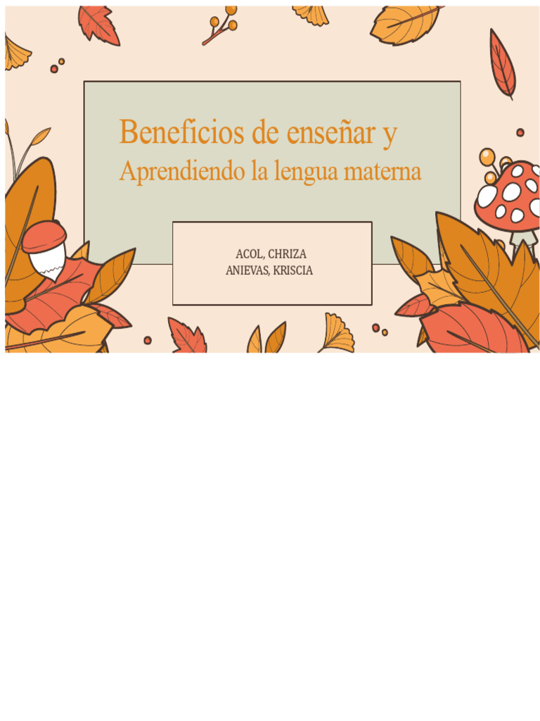 Beneficios de la Educación en Lengua Materna | PDF | Primer idioma ...