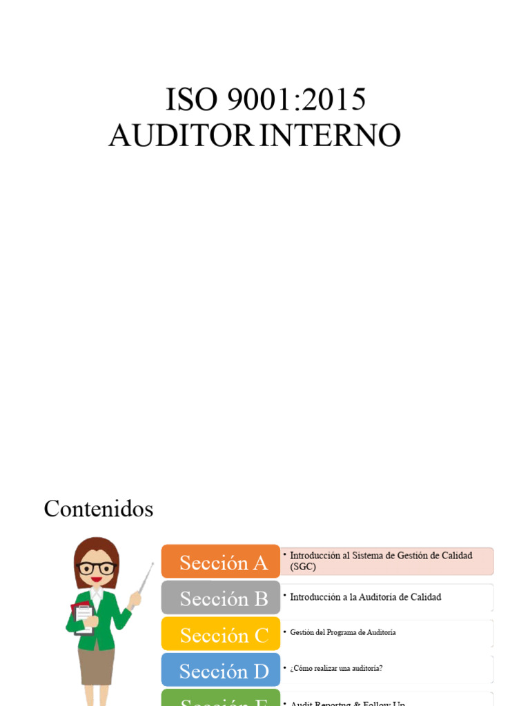 Auditor Interno ISO 9001 | PDF | Sistema de manejo de calidad | Calidad ...