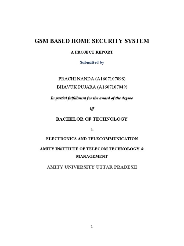 GSM-Based Home Security System Report | PDF | Relay | Printed Circuit Board