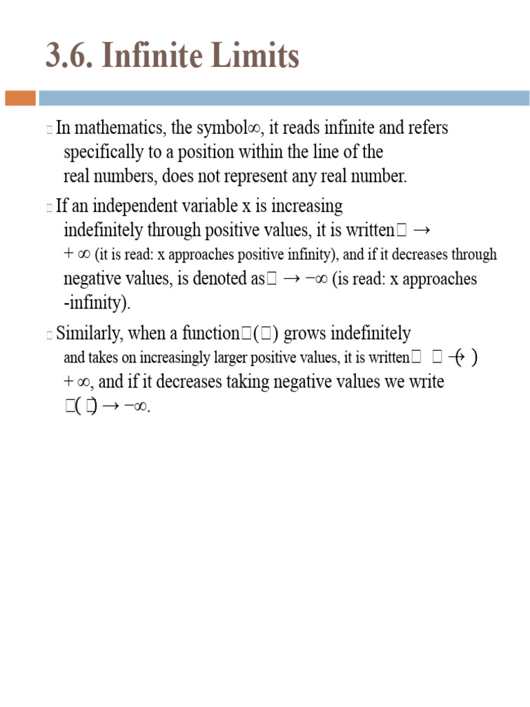 Subtopic 3.6. Infinite Limits and Limit at Infinity | PDF | Limit ...
