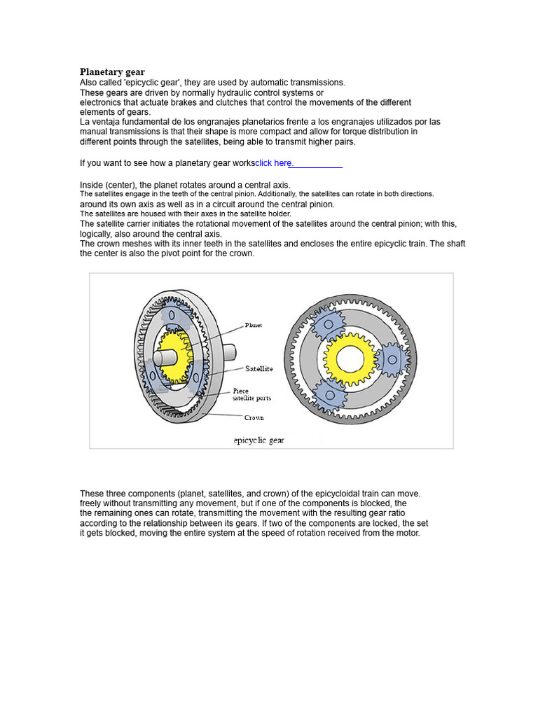 Understanding Planetary Gears in Transmissions | PDF | Automatic ...