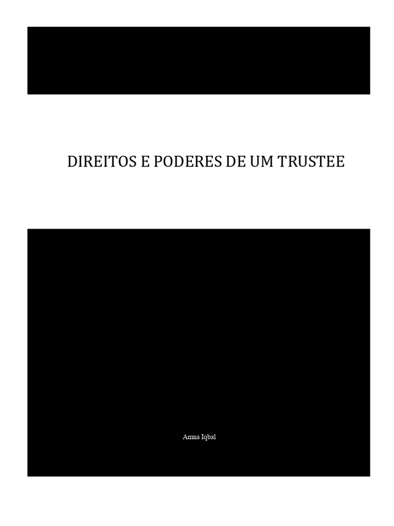 Direitos e Poderes do Trustee no Truste | PDF | Justiça | Crime e Violência