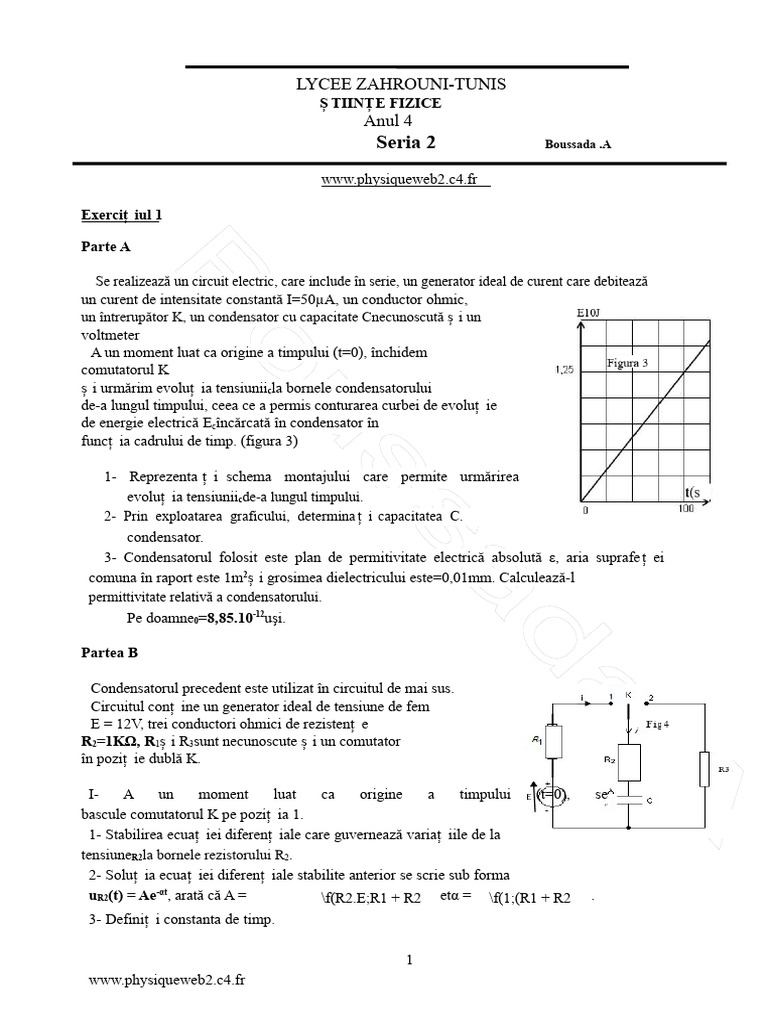 Seria de 11 Exerciții Circuit RC | PDF