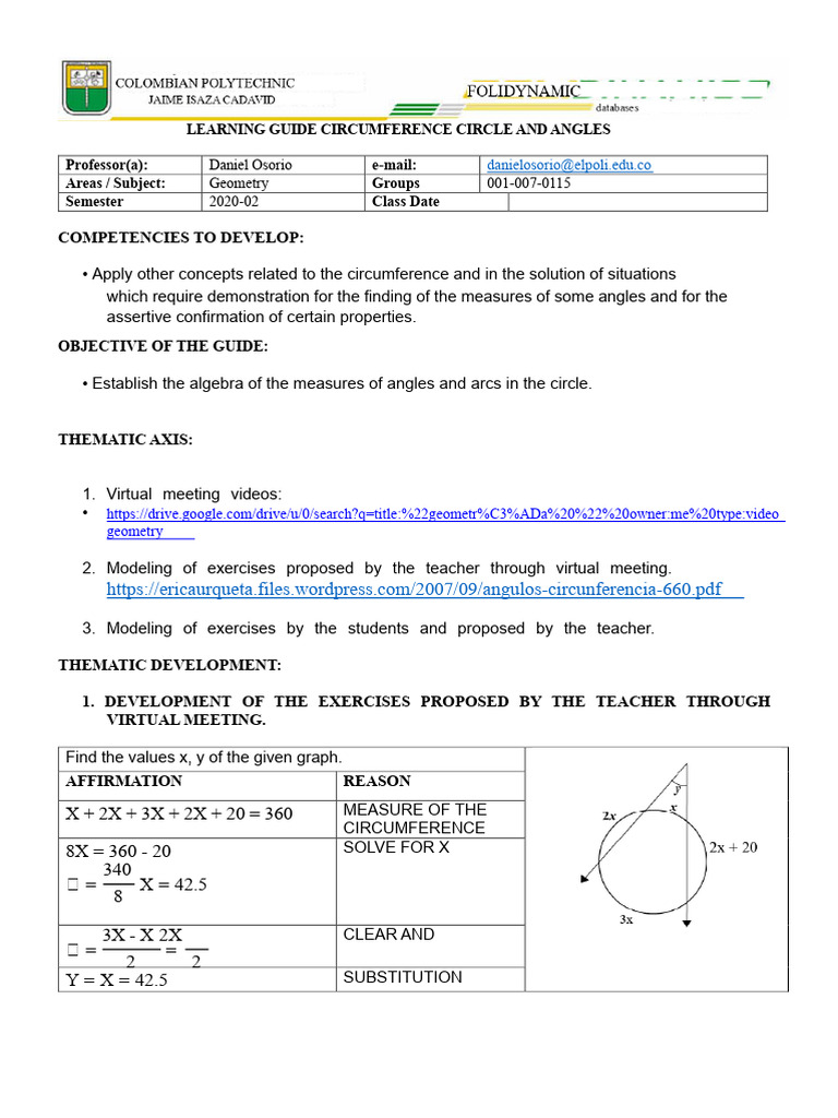 8.1 Solved and Proposed Exercises On Measuring Angles in The ...