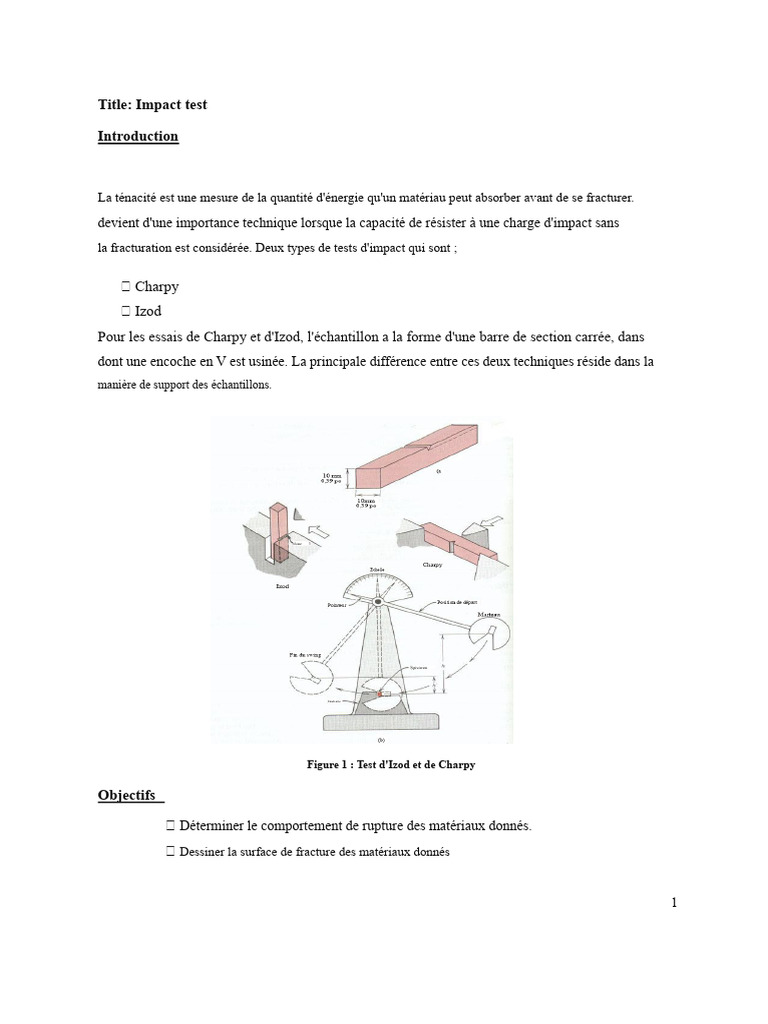 Tests d'impact : Charpy vs Izod | PDF | Fragilité | Mécanique des fractures