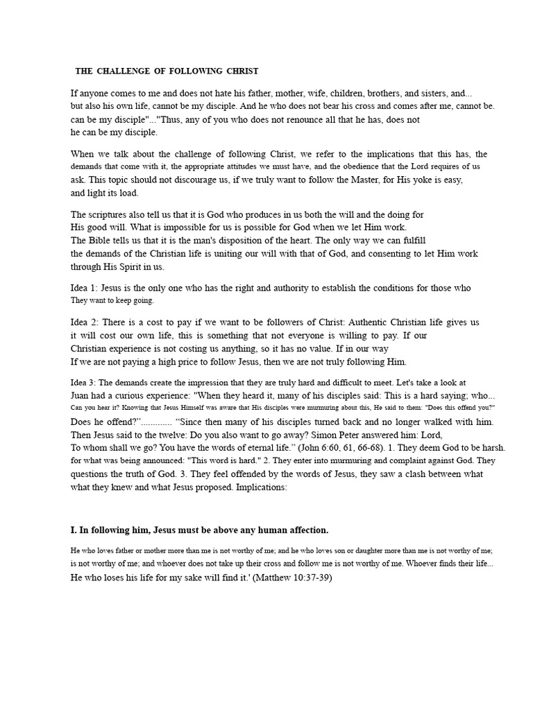 The Cost of Discipleship in Christ | PDF | Jesus | Disciple (Christianity)