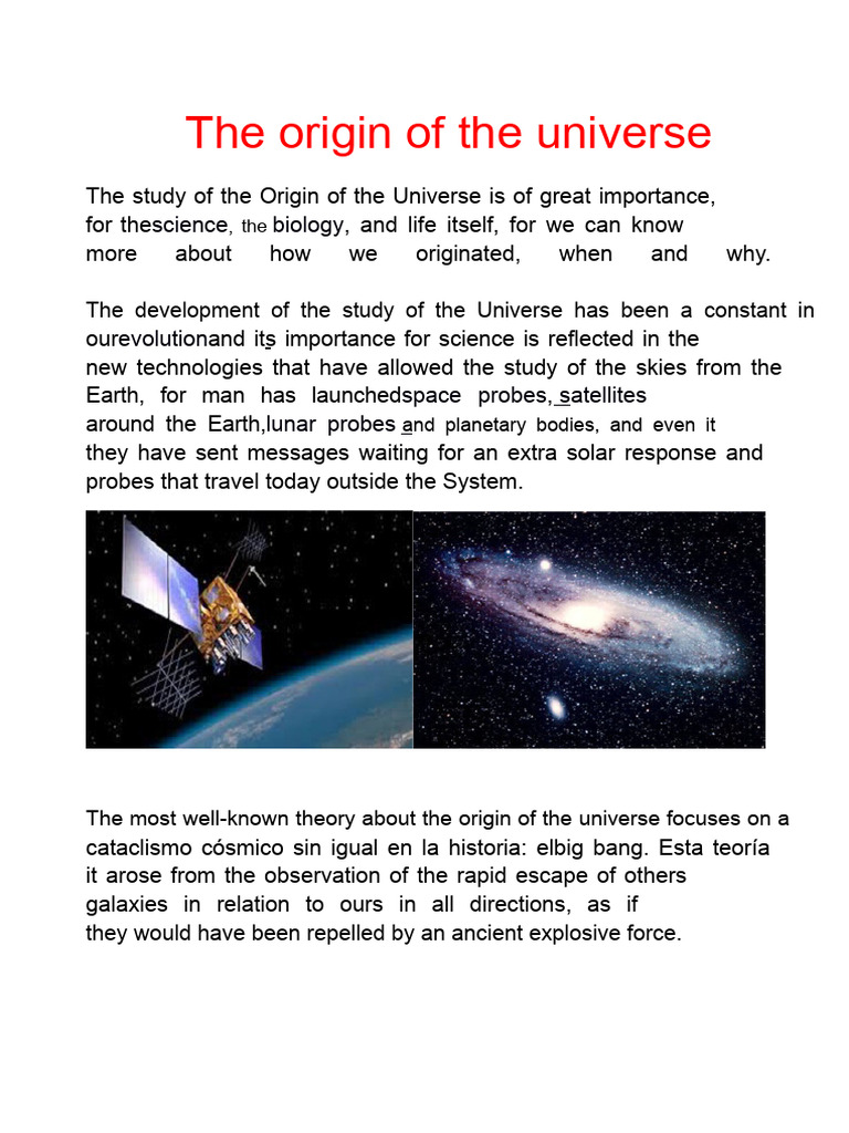The Origin of The Universe | PDF | Big Bang | Universe