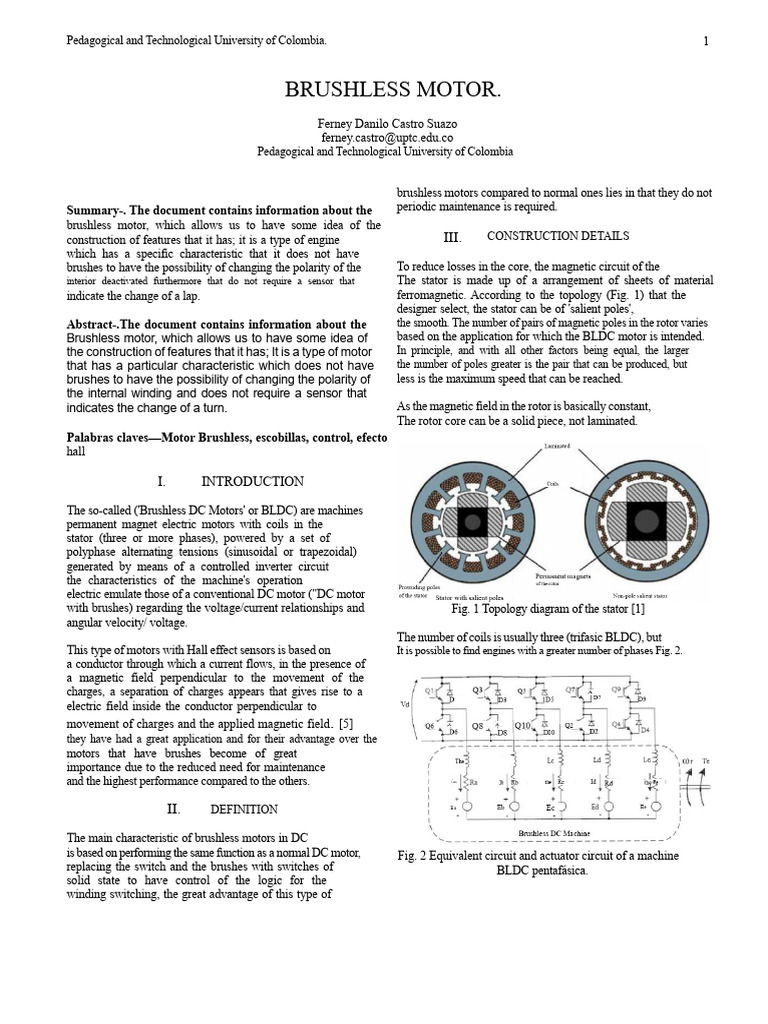 Overview of Brushless Motors | PDF | Electric Motor | Power Inverter