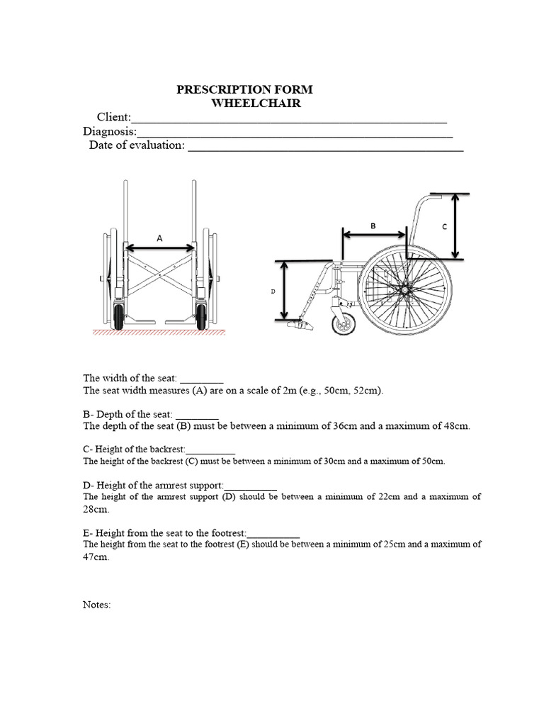 Wheelchair Prescription Form Template | PDF