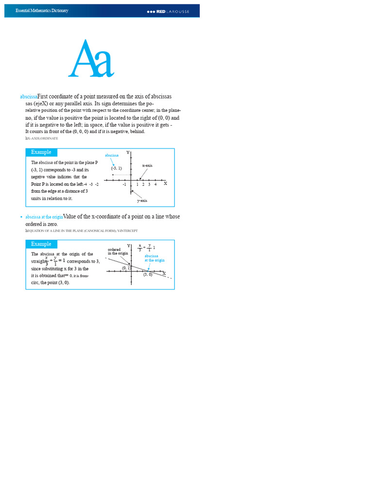Essential Mathematics Dictionary Guide | PDF | Cartesian Coordinate ...