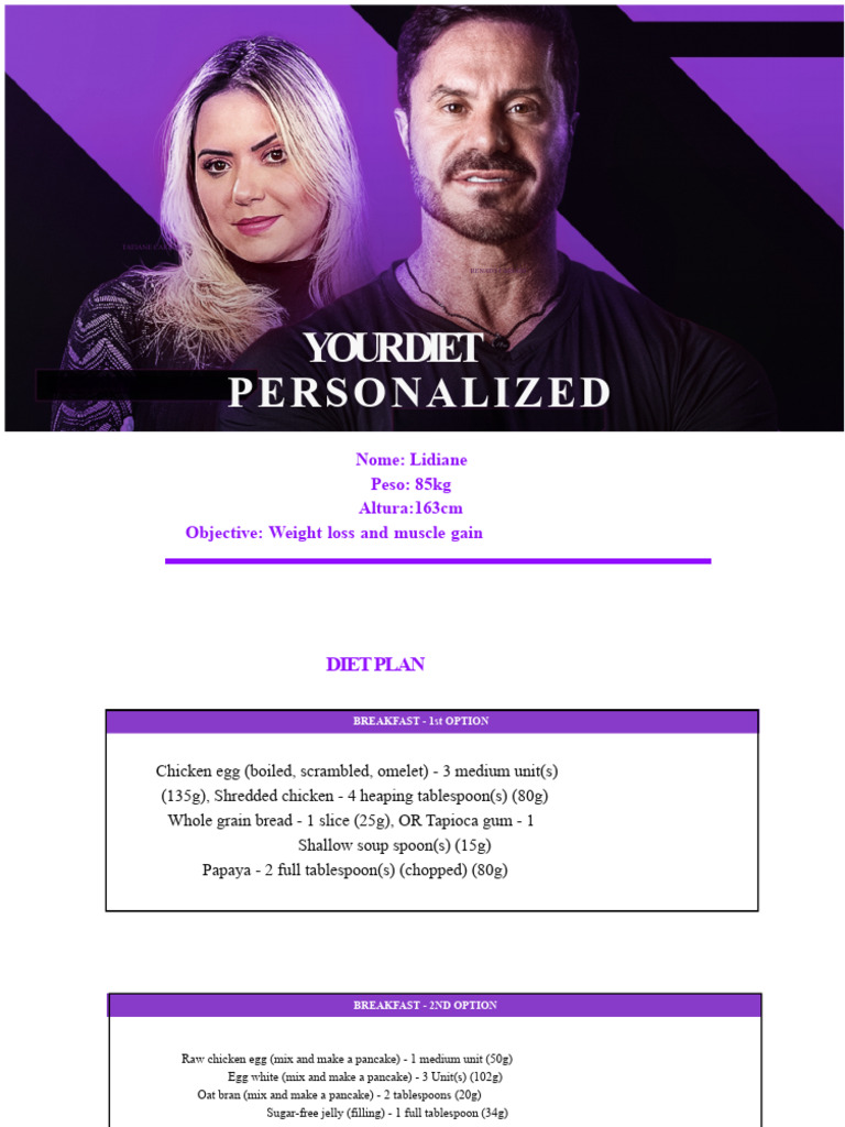 Personalized Diet Plan for Weight Loss | PDF | Dieting | Lunch