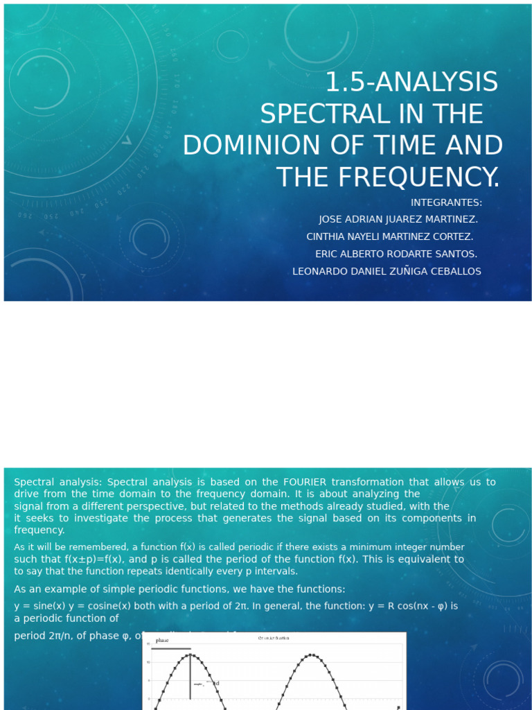 1.5 Spectral Analysis in The Time and Frequency Domain. | PDF