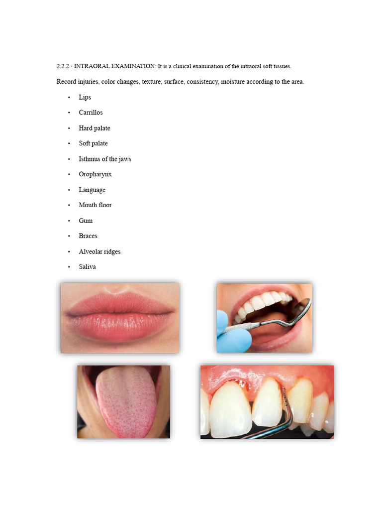 Intraoral Examination and Diagnosis Guide | PDF