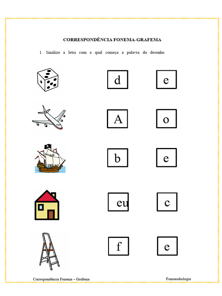 Correspondência Fonema-Grafema em Fonoaudiologia | PDF