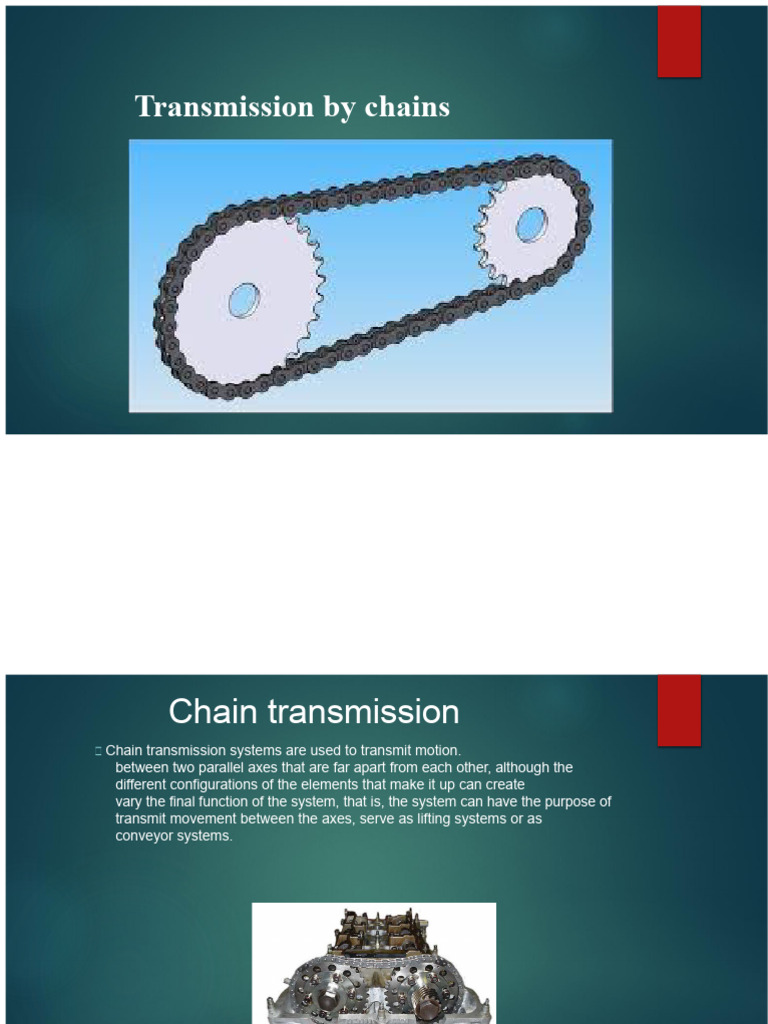 TRANSMISSION BY CHAINS | PDF | Mechanical Engineering | Manufactured Goods