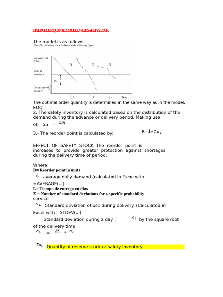 Fixed Order Quantity with Safety Stock Model | PDF | Logistics | Inventory