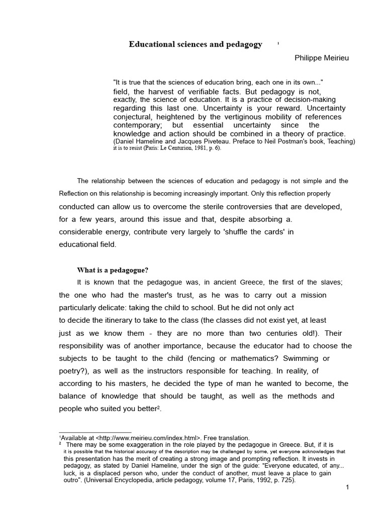 Understanding Pedagogy and Education | PDF | Pedagogy | Science